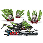 Snow Mobile Green Bone Collector Vinyl Stickers Fit Arctic Cat Snow Pro 500