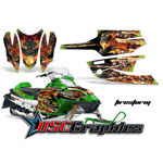 Arctic Cat Snow Mobile Green Firestorm Vinyl Wraps Fit Firecat F7 - DSC-656465469TG