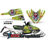 Snow Mobile Green Lovekills Vinyl Stickers Fit Arctic Cat Crossfire