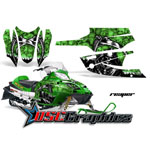 Snow Mobile Green Reaper Vinyl Wraps Fit Arctic Cat Firecat F7 - DSC-656465469RI