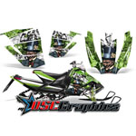 Arctic Cat Snow Mobile Green Mad Hatter Vinyl Stickers Fit Snow Pro 500