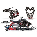 Polaris Assault 2010-2012 Snow Mobile Grey Bone Collector Graphic Stickers