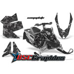 Snow Mobile Grey Camo Plate Vinyl Graphics Fit Ski Doo Rev XP