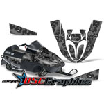 Arctic Cat 120 SnoPro Snow Mobile Grey Camo Plate Vinyl Graphics