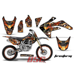 Moto 1995-2012 Honda CR125 Fire Storm Black Decal Graphic Wrap Kit