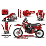 Checkered Skull Red 1984-1985 Honda CR60 Off Road Decal Graphic Wrap Kit