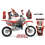 1996-2002 Honda CR80 Mad Hatter Red and Silver Moto Vinyl Graphic Wrap Kit