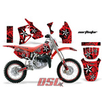 North Star Motocross Red Decal Graphic Wrap Kit 1996-2002 Honda CR80