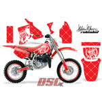 Vinyl Graphic Wrap Reloaded Red Motocross Kit 1996-2002 Honda CR80