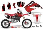 Carbon X Red Moto Vinyl Decal Graphic Wrap Kit 2003-2007 Honda CR85