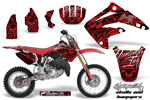 2003-2007 Honda CR85 Red and Silver Moto Vinyl Graphic Wrap Kit