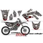 Bone Collector Silver Moto Vinyl Decal Graphic Wrap Kit 2004-2009 Honda CRF 250R