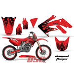 Diamond Flames Red 2004-2009 Honda CRF 250R Moto Vinyl Decal Graphic Wrap Kit