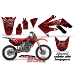 Honda CRF 250R 2004-2009 Red Skulls and Hammers Dirt Bike Vinyl Sticker Graphic Wrap Kit