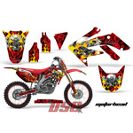 Vinyl Graphic Wrap Motor Head Red Motocross Kit 2004-2009 Honda CRF 250R