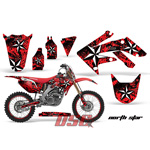 North Star Motocross Red Decal Graphic Wrap Kit 2004-2009 Honda CRF 250R