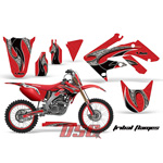 Tribal Flames Black and Red Moto Vinyl Decal Graphic Wrap Kit 2004-2009 Honda CRF 250R