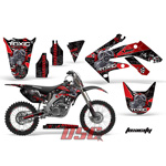 2004-2009 Honda CRF 250R Toxcity Red and Black Moto Vinyl Graphic Wrap Kit