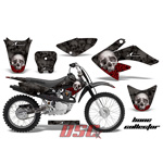 Bone Collector Motocross Silver Decal Graphic Wrap Kit 2004-2010 Honda CRF 100