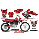 Off Road 2004-2010 Honda CRF 100 Red Bone Collector Decal Graphic Wrap Kit