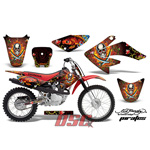 Vinyl Graphic Wrap Pirates Black Motocross Kit 2004-2010 Honda CRF 100