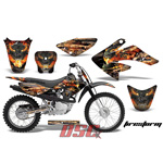 Fire Storm Black 2004-2010 Honda CRF 100 Moto Vinyl Decal Graphic Wrap Kit