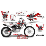 Toxcity Red and White Moto Vinyl Decal Graphic Wrap Kit 2004-2010 Honda CRF 100