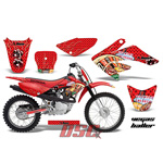 2004-2010 Honda CRF 100 Bone Collector Red Moto Vinyl Graphic Wrap Kit