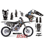 Mad Hatter 2006-2008 Kawasaki KXF250 Off Road Black and White Decal Graphic Wrap Kit