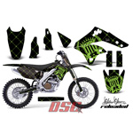 Vinyl Graphic Wrap Reloaded Green and Black Motocross Kit 2006-2008 Kawasaki KXF250