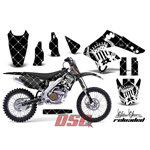 Reloaded White and Black Dirt Bike Vinyl Sticker Graphic Wrap Kit 2006-2008 Kawasaki KXF250