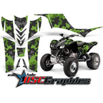 Kawasaki KFX700 ATV Green Camo Plate Vinyl Sticker Kit Fits 2005-2011