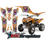 Kawasaki KFX700 ATV Orange Love Kills Vinyl Sticker Kit Fits 2005-2011