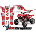 Kawasaki KFX700 ATV Red T-bomber Vinyl Sticker Kit Fits 2005-2011