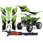 2005-2011 Kawasaki KFX700 ATV Green Tribal Flames Vinyl Sticker Kit