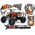 2008-2011 KTM 450 ATV Orange Checkered Vinyl Graphic Kit