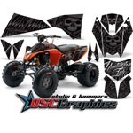 KTM 450 2008-2011 ATV Silver Skulls And Hammers Vinyl Graphic Kit