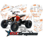 2008-2011 KTM 450 ATV Orange and Silver Haze Vinyl Graphic Kit