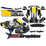 CRG JR Mad Hatter Black and White Shifter Kart Graphic Decal Kit