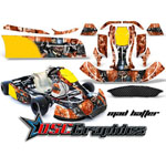 Shifter Kart CRG JR Mad Hatter Orange and Black Graphic Vinyl Graphic Kit