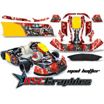 CRG Shifter Kart Mad Hatter Red and Silver Graphic Decal Kit NA2 - DSC-556465465-MHR