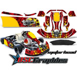 CRG JR Shifter Kart Graphic Decal Kit Motor Head Red - DSC-556465465-MTRR