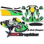 CRG JR Shifter Kart Green Tribal Flames Graphic Decal Kit - DSC-556465465-TFGG