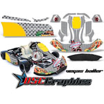 CRG JR Shifter Kart Graphic Decal Kit Vegas Baller Silver - DSC-556465465-VBSS