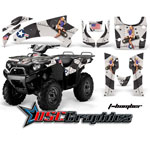 2004-2011 Kawasaki Brute Force 750 ATV Black T-bomber Sticker Kit