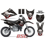Bone Collector Motocross Black Decal Graphic Wrap Kit 2010-2013 Kawasaki KLX110 - DSC-4564651134-BCB