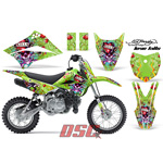 Vinyl Graphic Wrap Love Kills Green Motocross Kit 2010-2013 Kawasaki KLX110