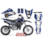 Mad Hatter Motocross Blue Decal Graphic Wrap Kit 2010-2013 Kawasaki KLX110