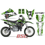 Moto 2010-2013 Kawasaki KLX110 Mad Hatter Green Decal Graphic Wrap Kit
