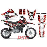 Mad Hatter 2010-2013 Kawasaki KLX110 Off Road Red Decal Graphic Wrap Kit